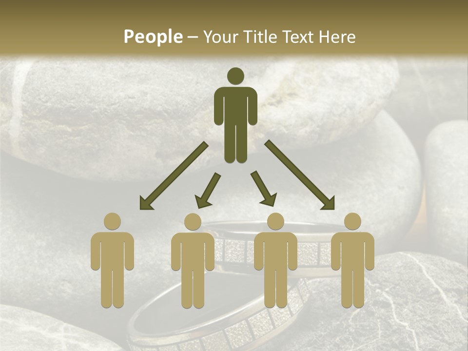 Two Wedding Rings On The Stones PowerPoint Template