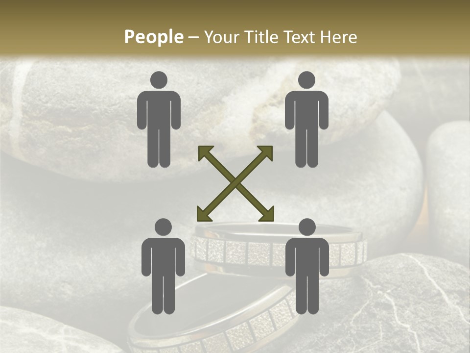 Two Wedding Rings On The Stones PowerPoint Template