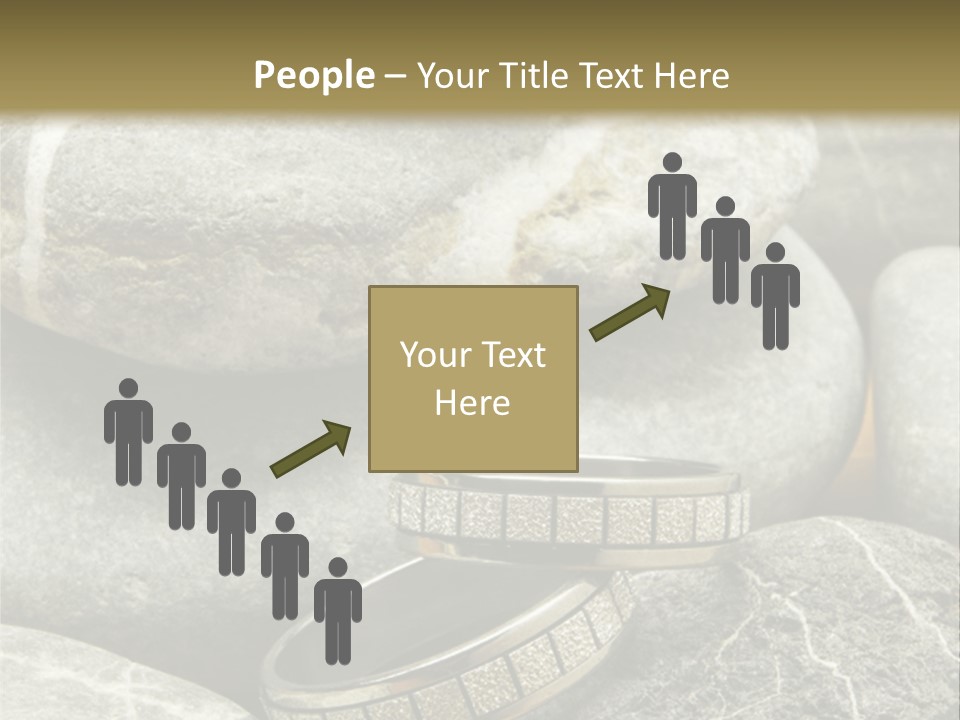 Two Wedding Rings On The Stones PowerPoint Template