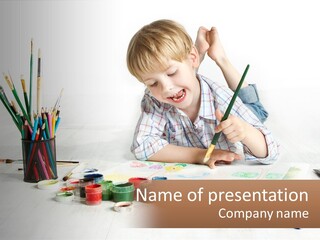 The Boy Paints PowerPoint Template