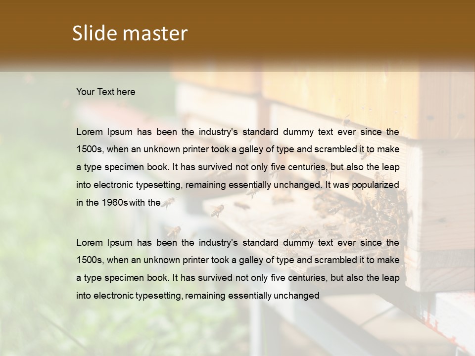 Beehive With Bees PowerPoint Template