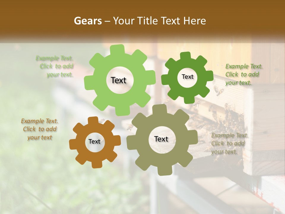 Beehive With Bees PowerPoint Template