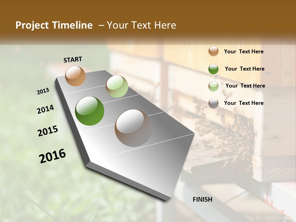 Beehive With Bees PowerPoint Template