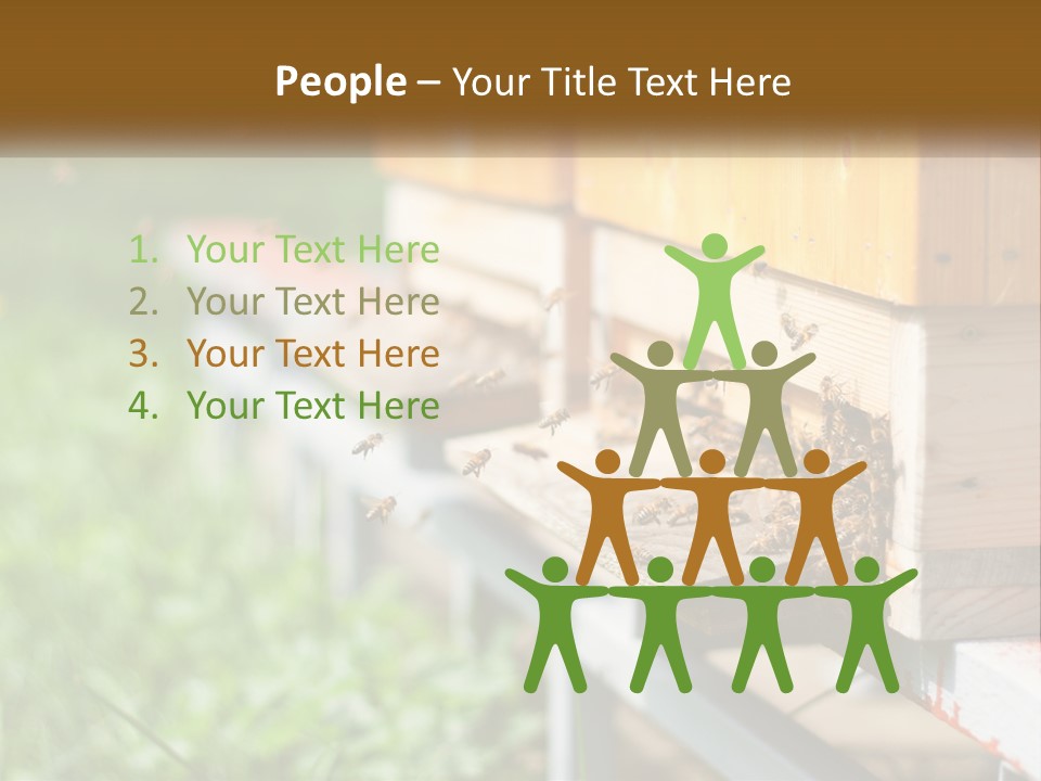 Beehive With Bees PowerPoint Template