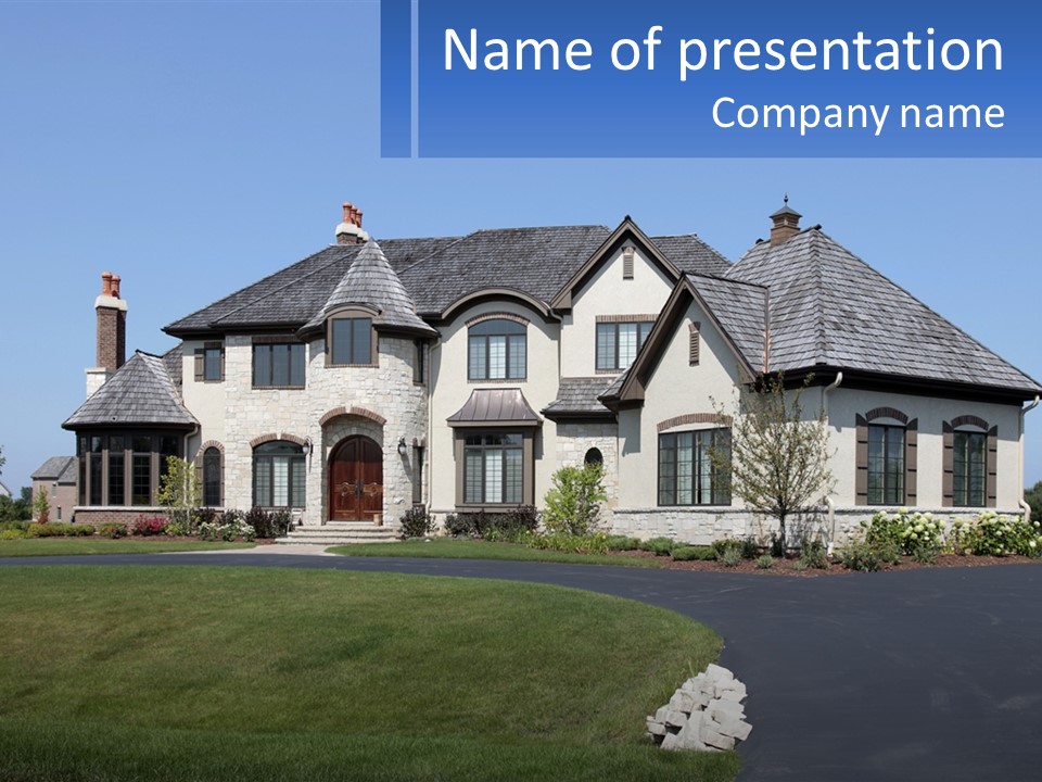Country Two-Storey House PowerPoint Template