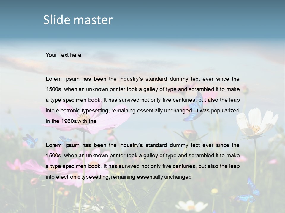 Wildflowers And Butterflies PowerPoint Template