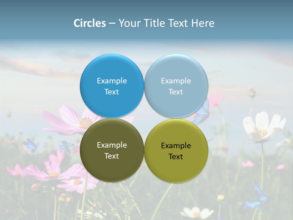 Wildflowers And Butterflies PowerPoint Template