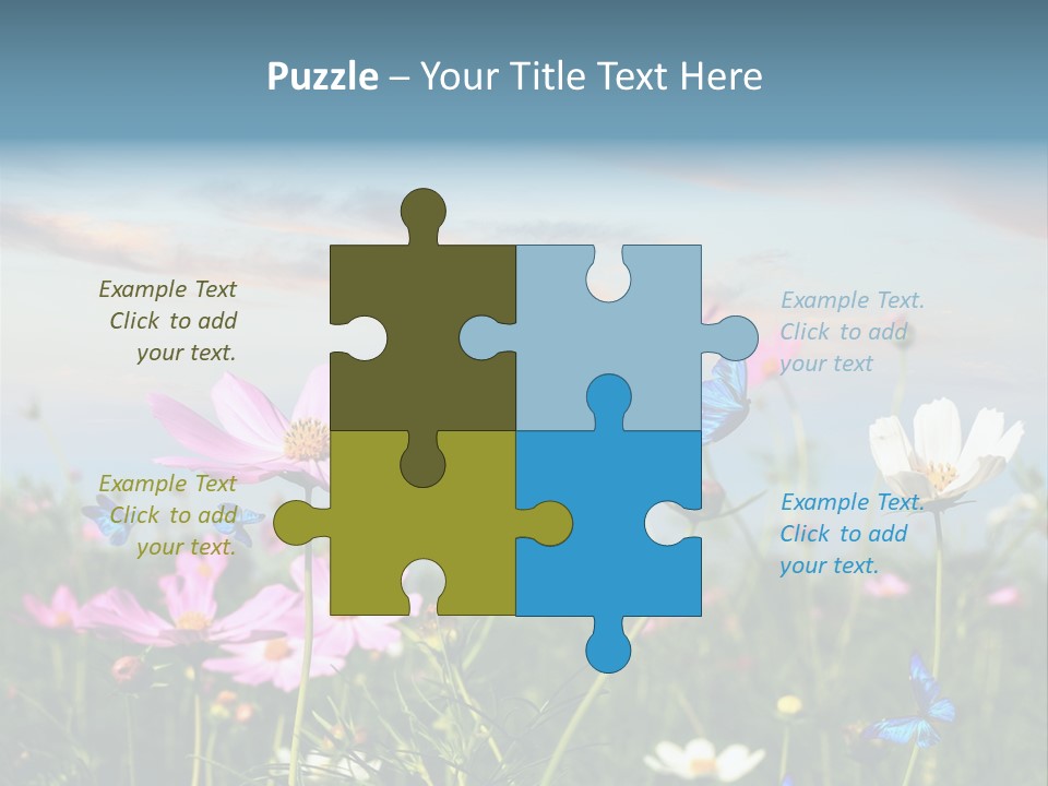 Wildflowers And Butterflies PowerPoint Template