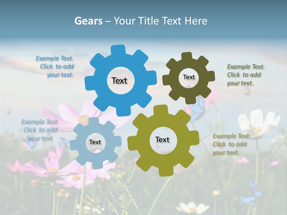 Wildflowers And Butterflies PowerPoint Template