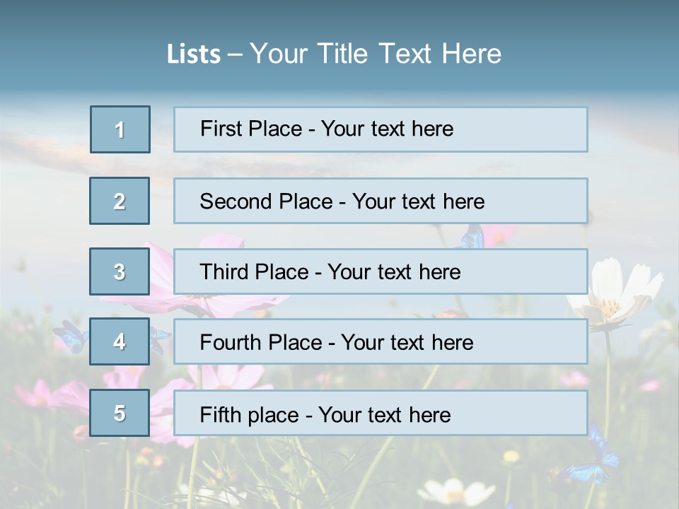 Wildflowers And Butterflies PowerPoint Template
