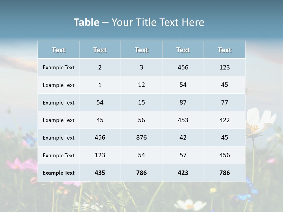Wildflowers And Butterflies PowerPoint Template