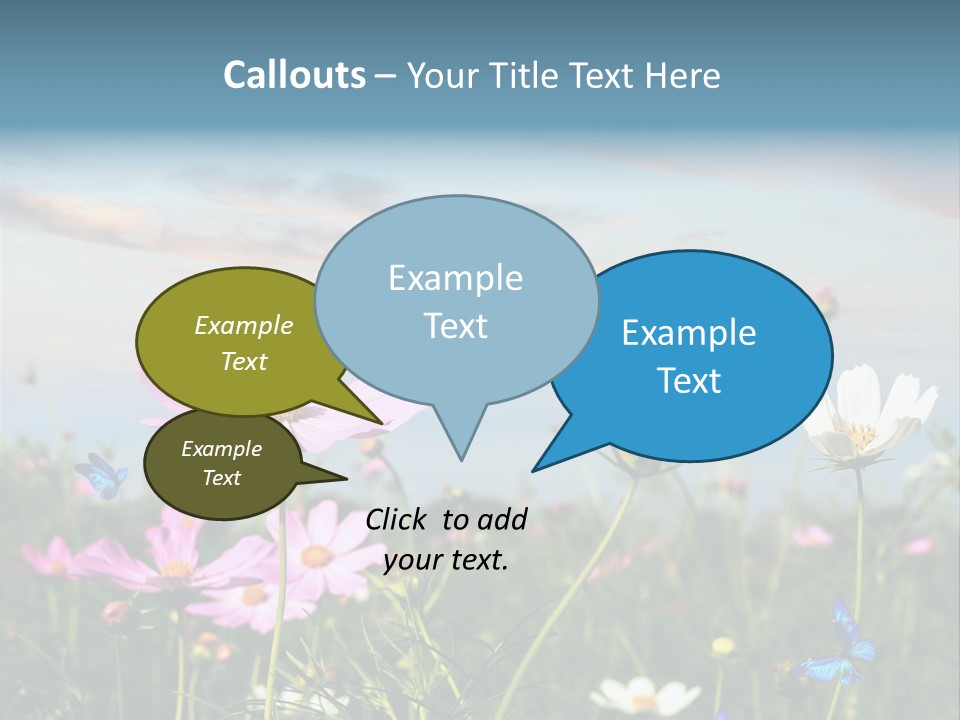 Wildflowers And Butterflies PowerPoint Template