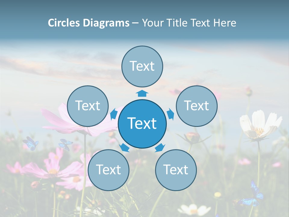 Wildflowers And Butterflies PowerPoint Template