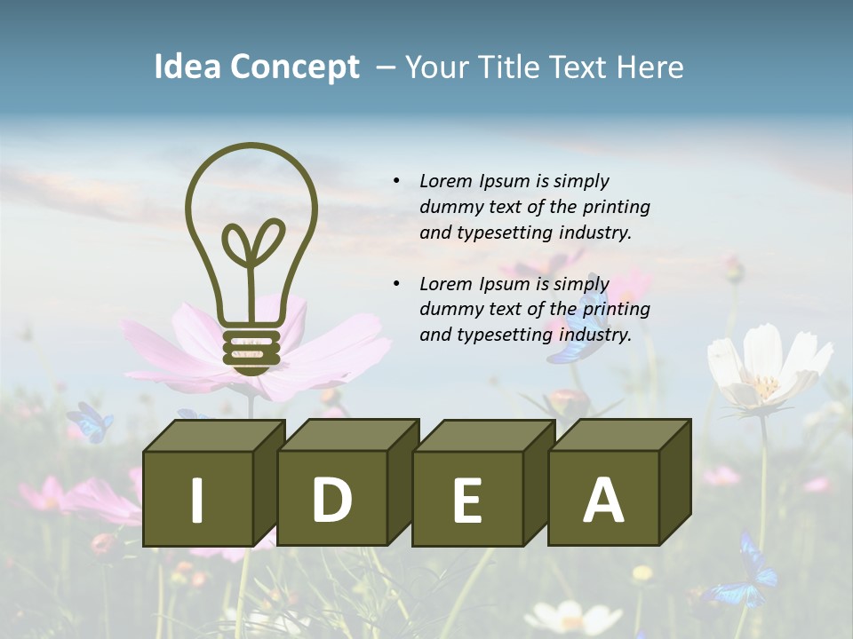 Wildflowers And Butterflies PowerPoint Template