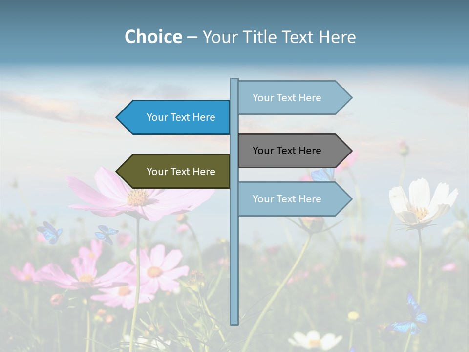 Wildflowers And Butterflies PowerPoint Template