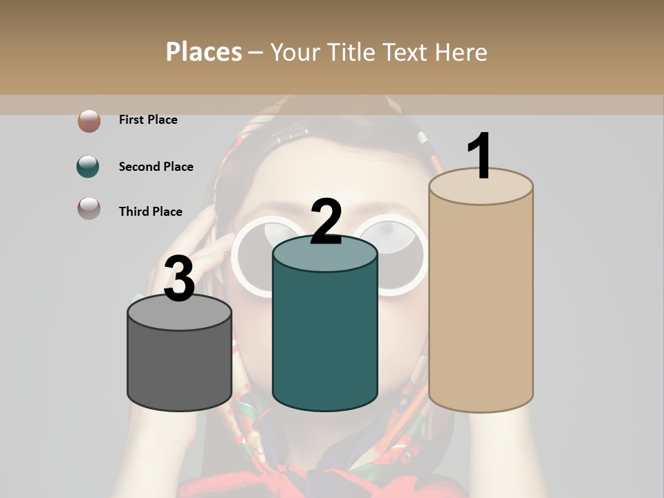 Girl In Round Glasses PowerPoint Template