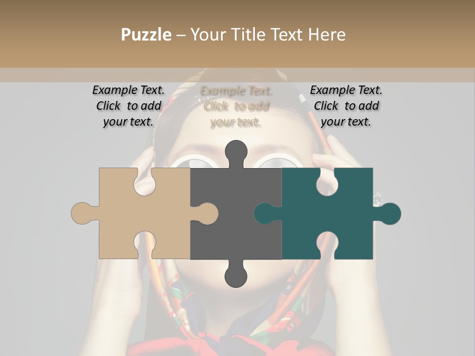 Girl In Round Glasses PowerPoint Template