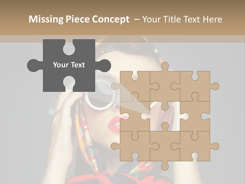 Girl In Round Glasses PowerPoint Template