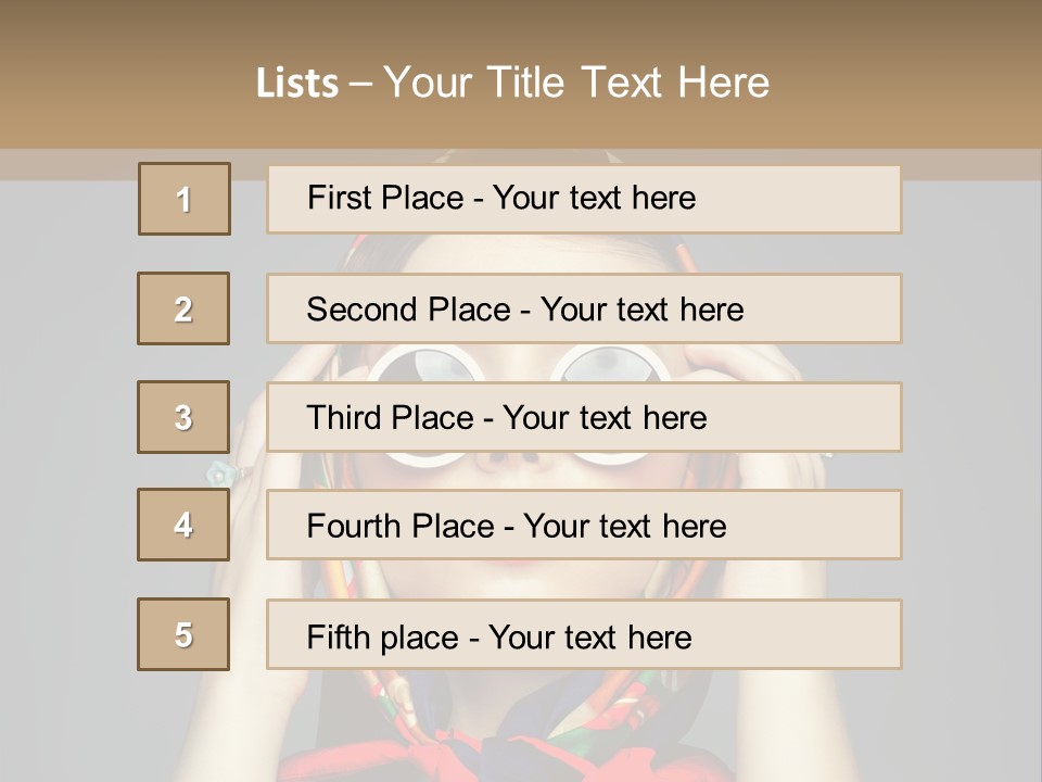 Girl In Round Glasses PowerPoint Template