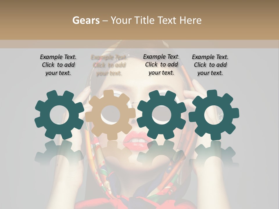 Girl In Round Glasses PowerPoint Template