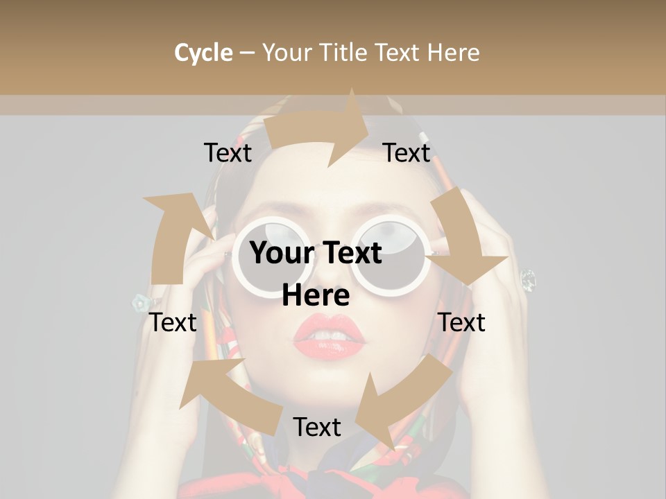 Girl In Round Glasses PowerPoint Template