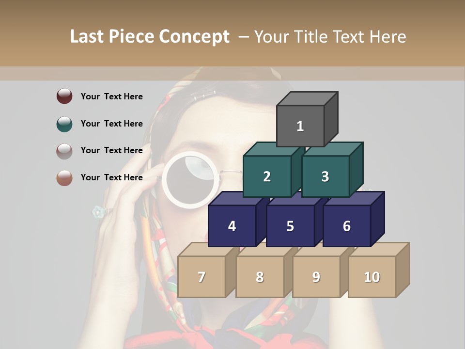 Girl In Round Glasses PowerPoint Template