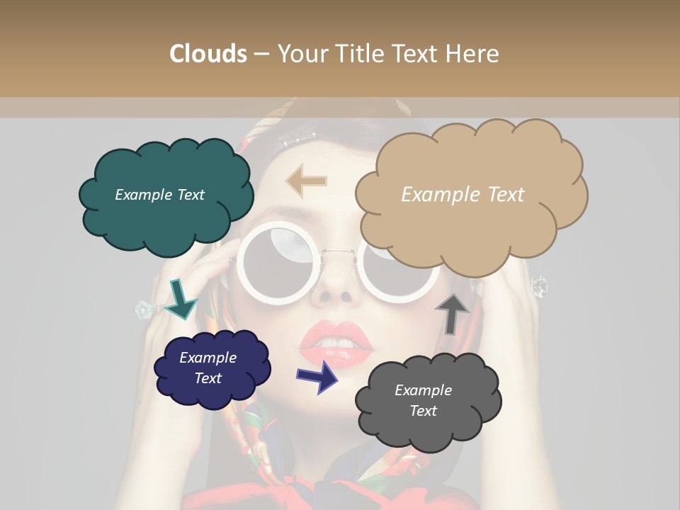 Girl In Round Glasses PowerPoint Template