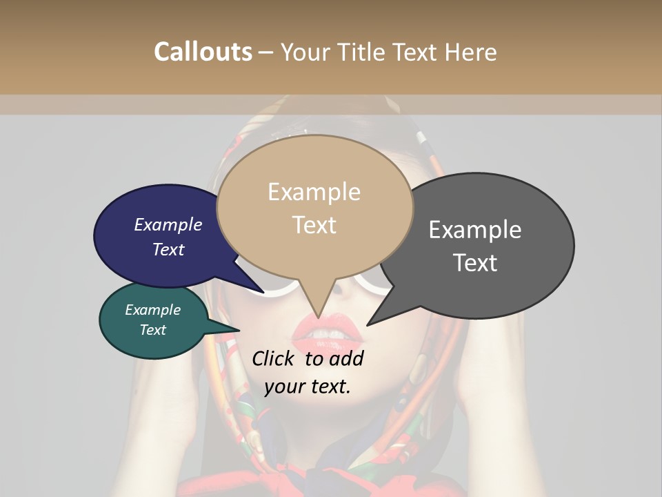 Girl In Round Glasses PowerPoint Template