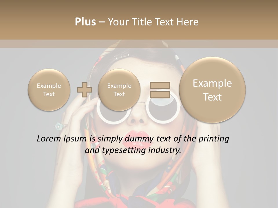 Girl In Round Glasses PowerPoint Template