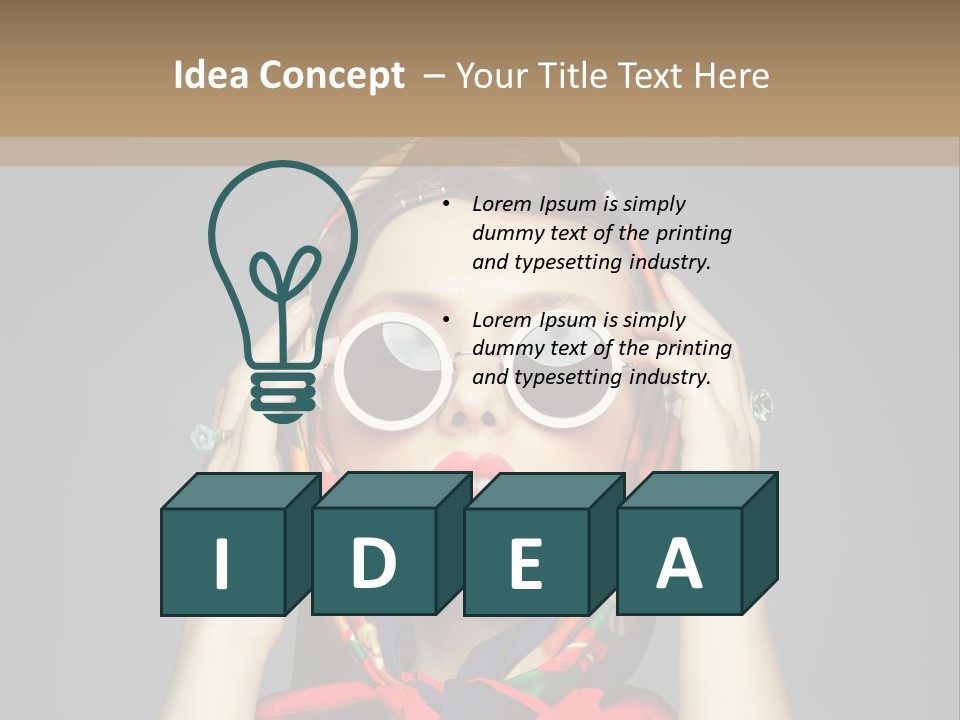 Girl In Round Glasses PowerPoint Template