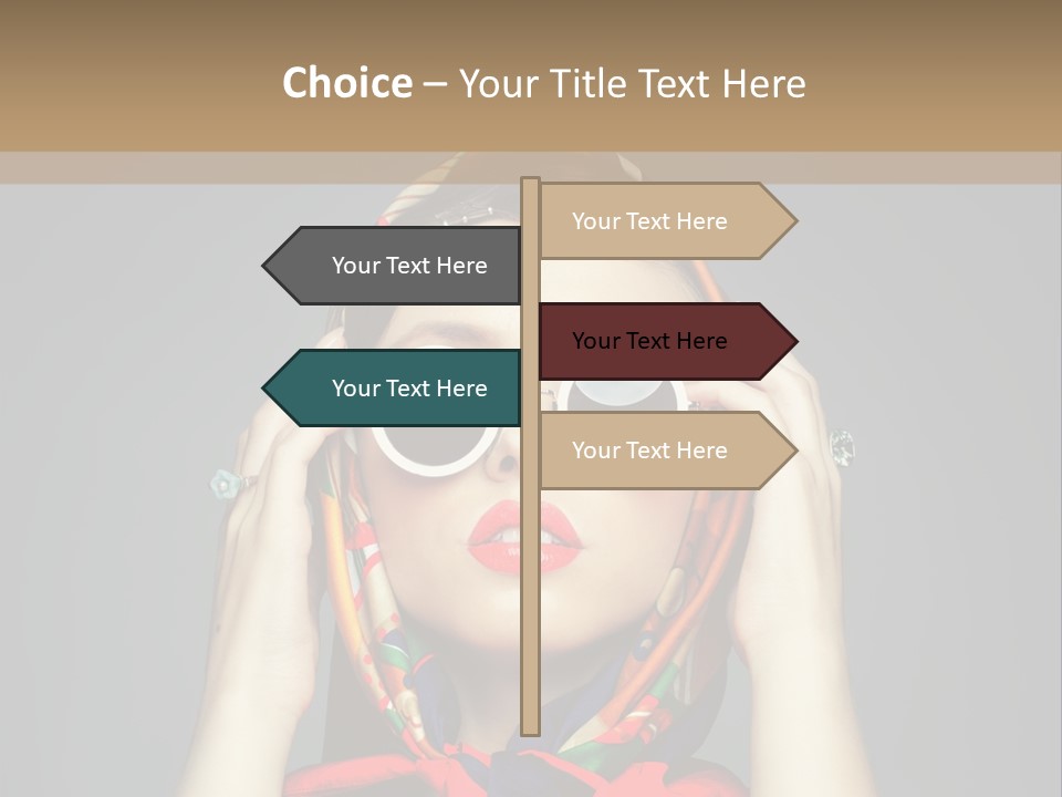 Girl In Round Glasses PowerPoint Template