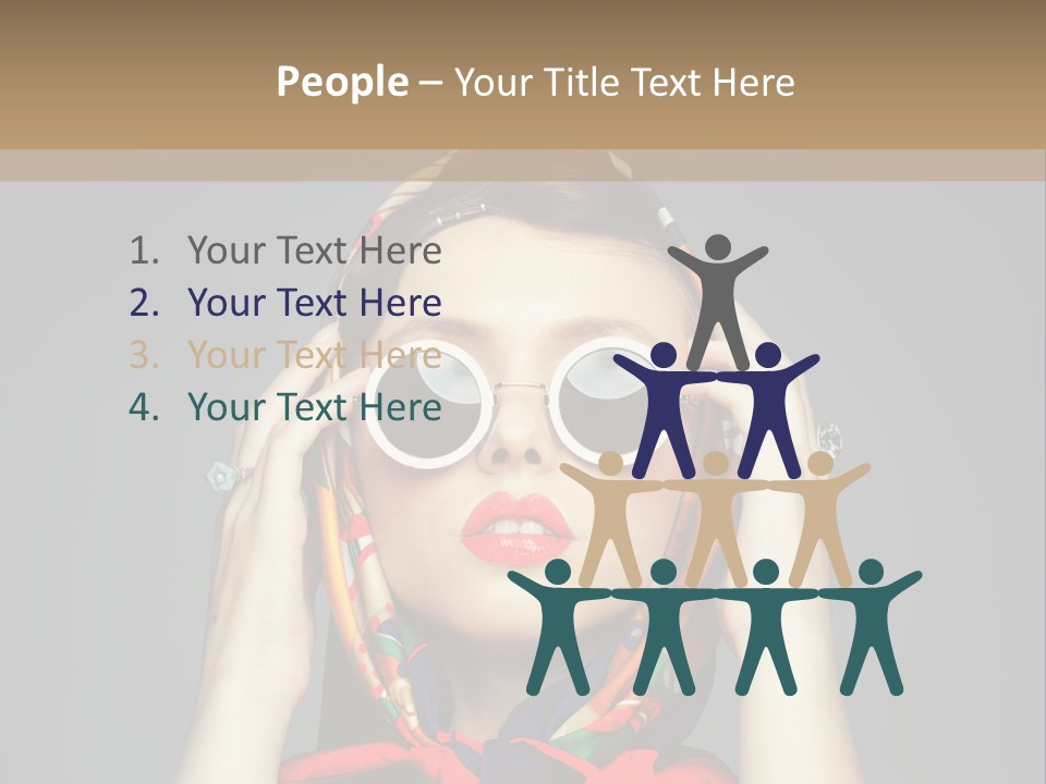 Girl In Round Glasses PowerPoint Template