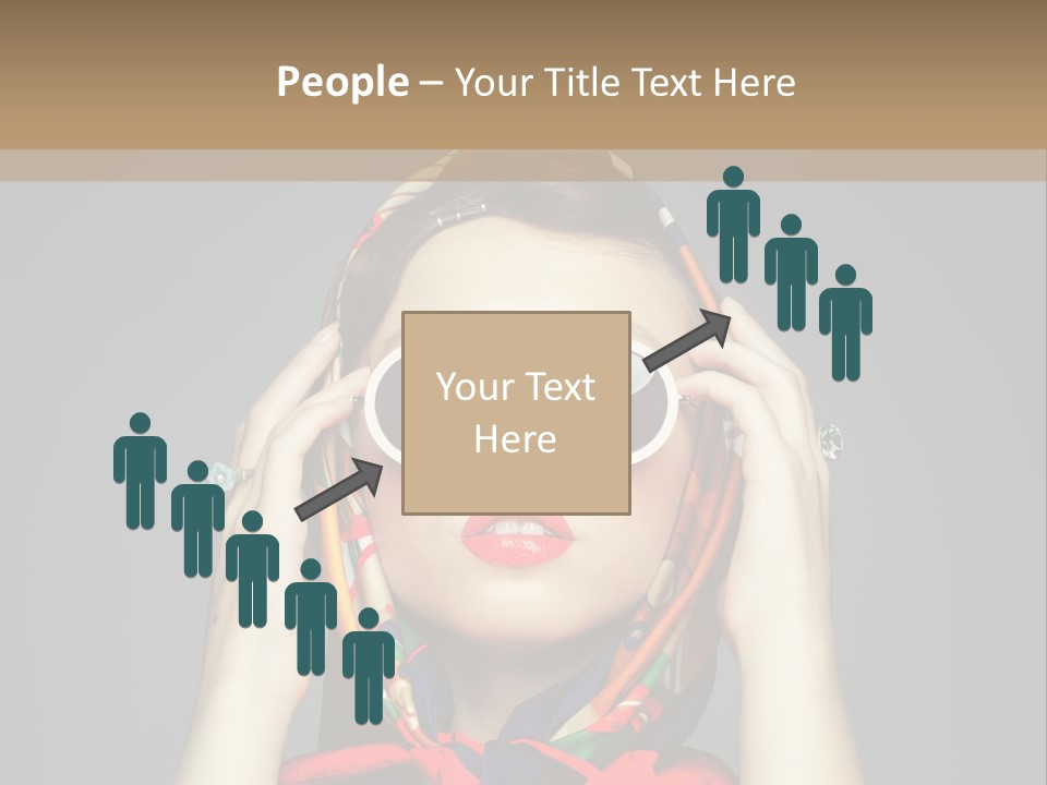 Girl In Round Glasses PowerPoint Template