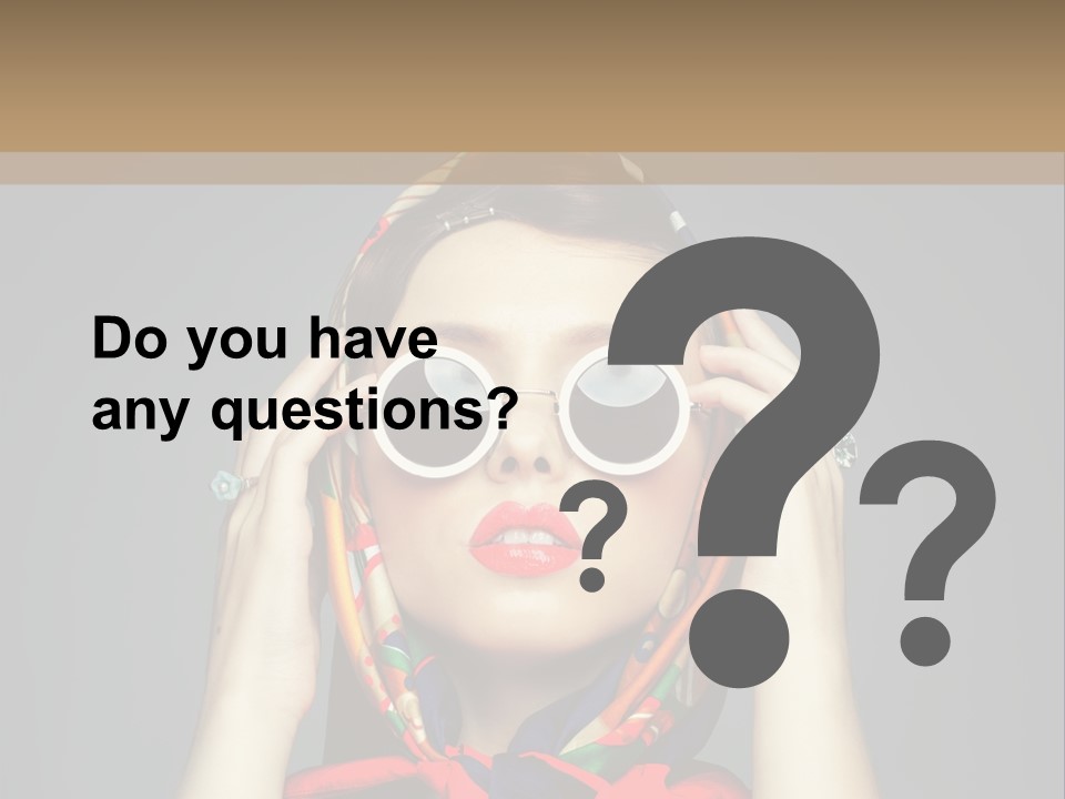 Girl In Round Glasses PowerPoint Template