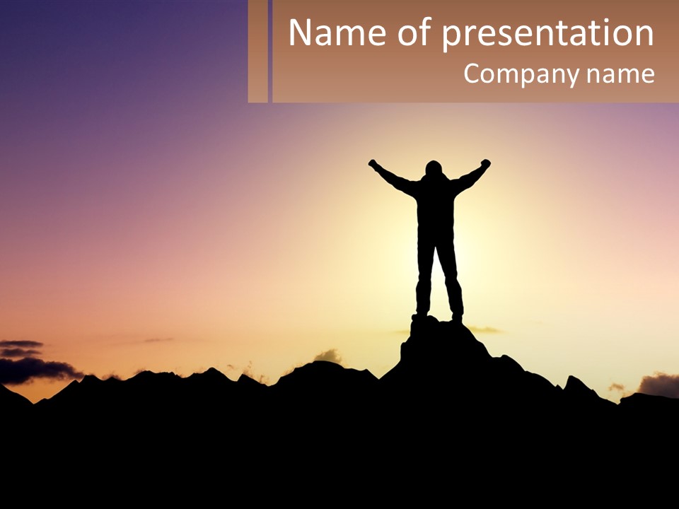 Climb The Mountain And See The Sunset PowerPoint Template
