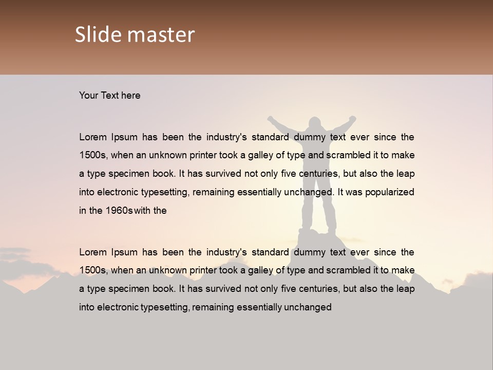 Climb The Mountain And See The Sunset PowerPoint Template