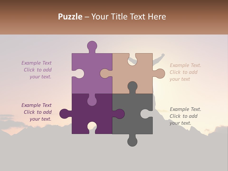 Climb The Mountain And See The Sunset PowerPoint Template