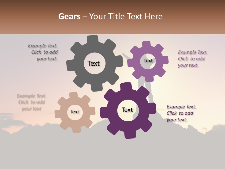 Climb The Mountain And See The Sunset PowerPoint Template