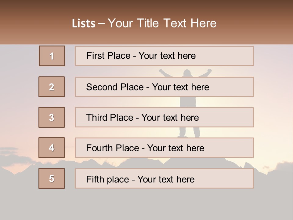 Climb The Mountain And See The Sunset PowerPoint Template