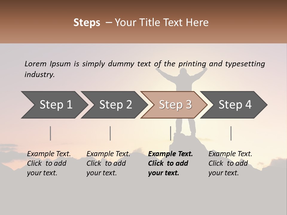 Climb The Mountain And See The Sunset PowerPoint Template