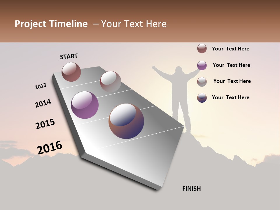 Climb The Mountain And See The Sunset PowerPoint Template