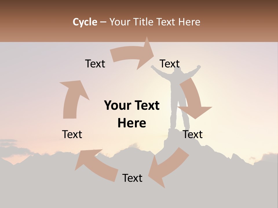Climb The Mountain And See The Sunset PowerPoint Template