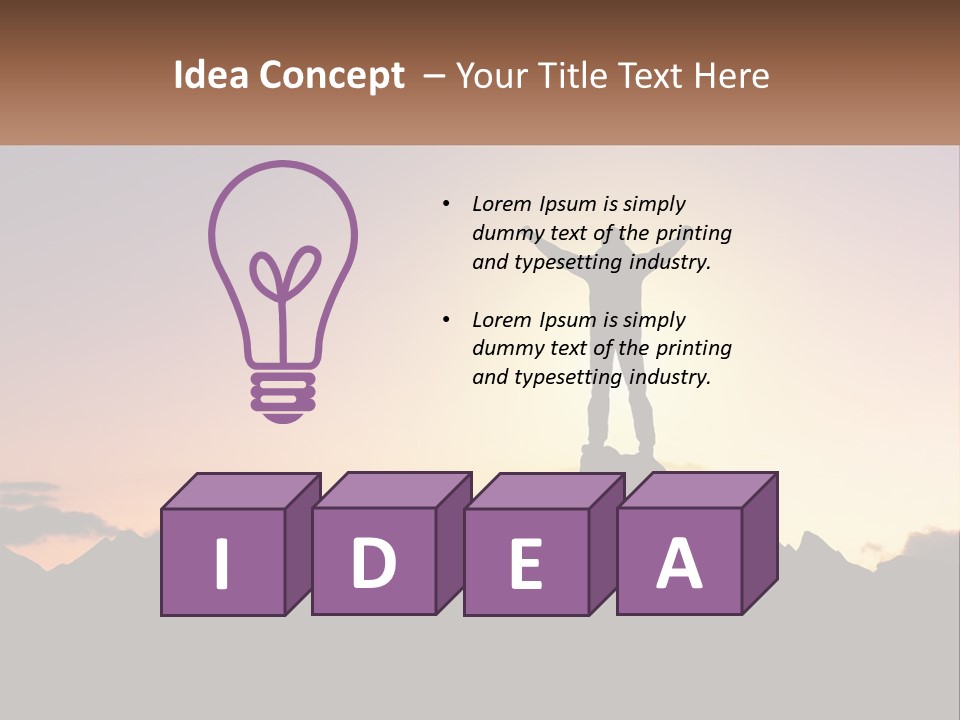 Climb The Mountain And See The Sunset PowerPoint Template