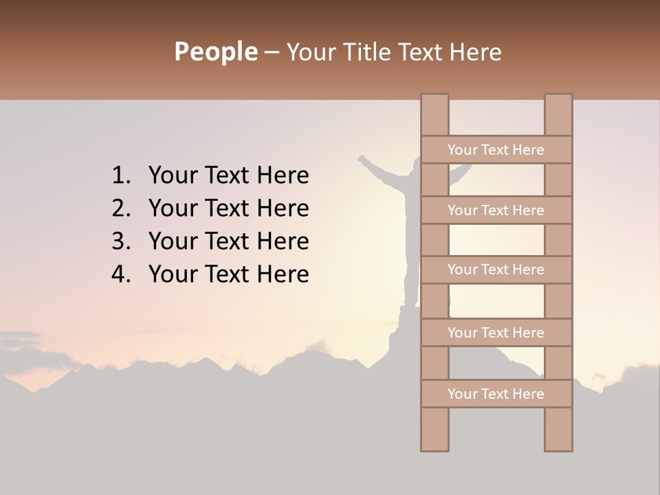 Climb The Mountain And See The Sunset PowerPoint Template