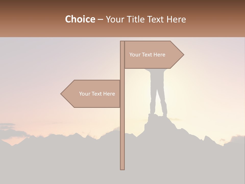 Climb The Mountain And See The Sunset PowerPoint Template
