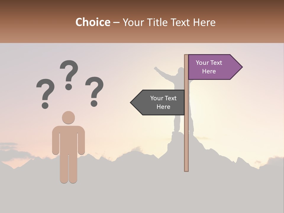 Climb The Mountain And See The Sunset PowerPoint Template