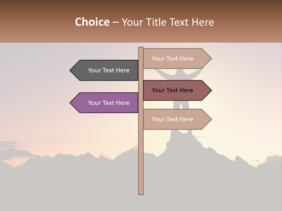 Climb The Mountain And See The Sunset PowerPoint Template