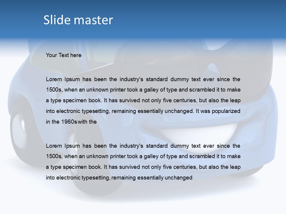 Illustration Of A Car With Glasses PowerPoint Template