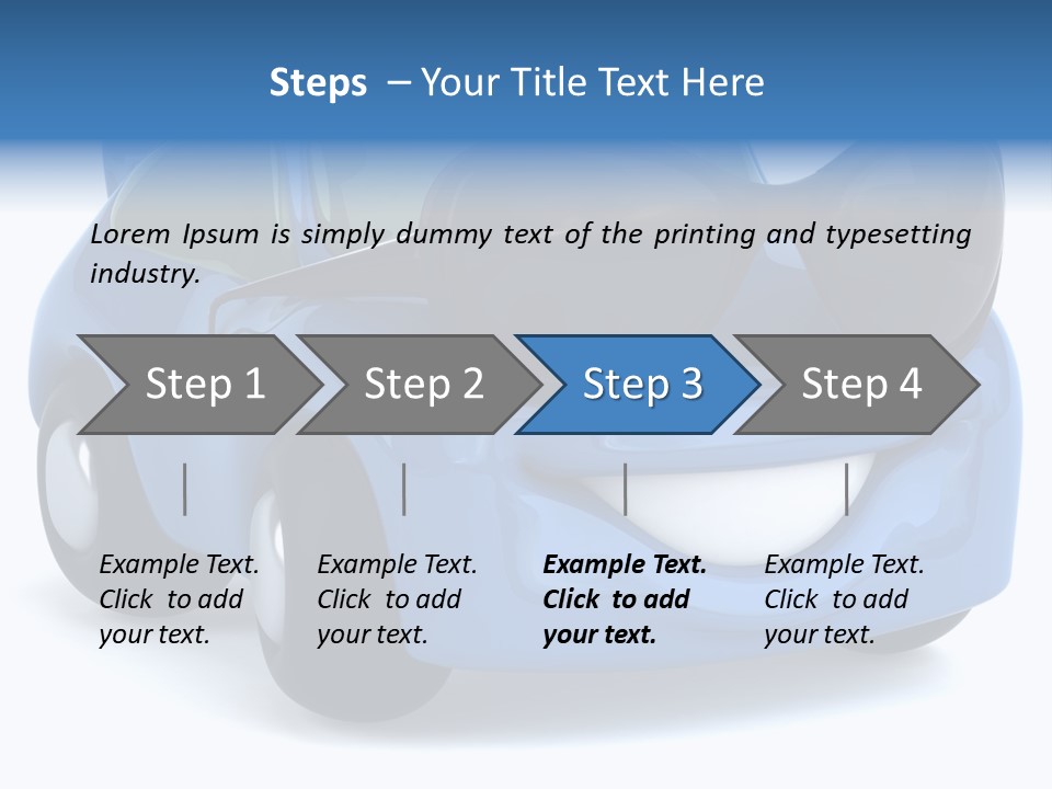 Illustration Of A Car With Glasses PowerPoint Template
