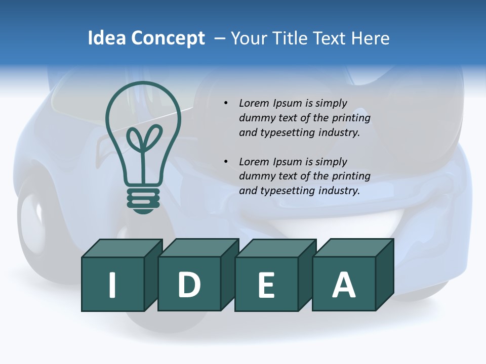 Illustration Of A Car With Glasses PowerPoint Template